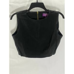 TOPHAT IMAGEWEAR Women's Black Back-Zipper Crewneck Sleeveless Crop Top SZ 8